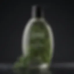 Botanical ingredients in shampoo bottle