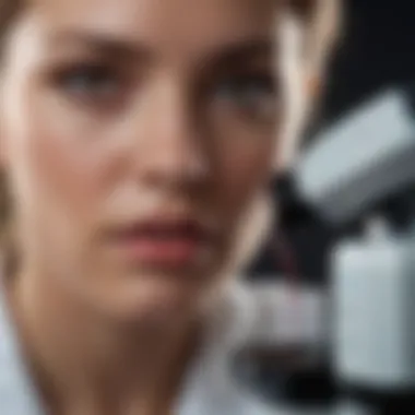 Insights into HSV2 Detection Process Scientist analyzing blood sample under a microscope