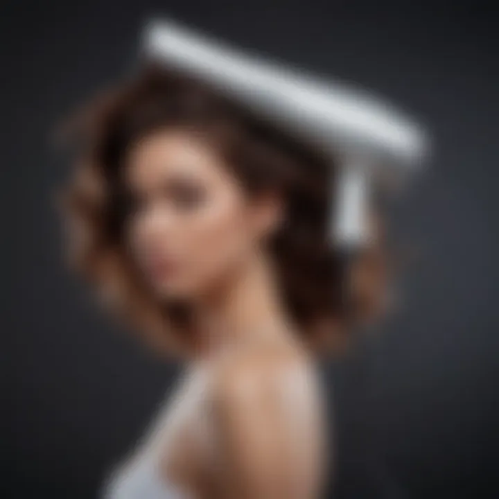 Close-up of a high-performance hair dryer in action