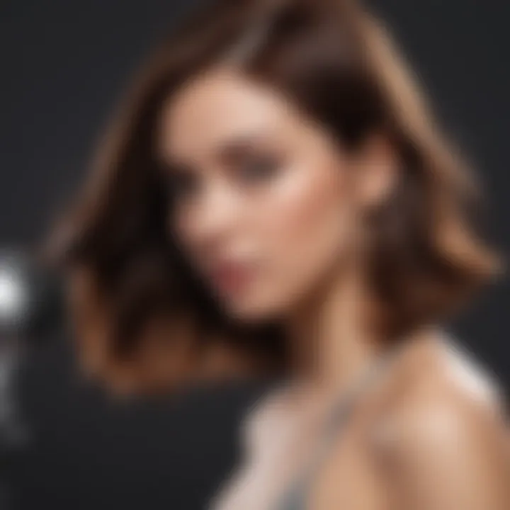 Hair drying session highlighting sleek hair results