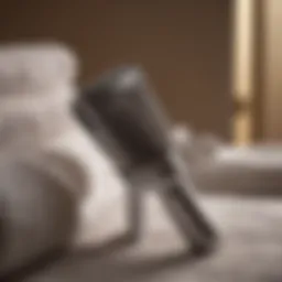 An elegant razor surrounded by soft towels and calming scents.