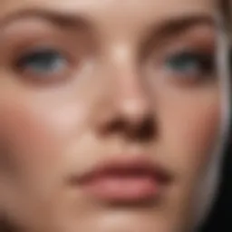 Close-up of skin showing enlarged pores