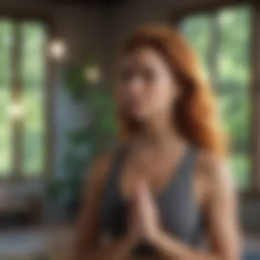 Lifestyle Changes for Hair Thickness Serene woman practicing yoga in a tranquil setting.