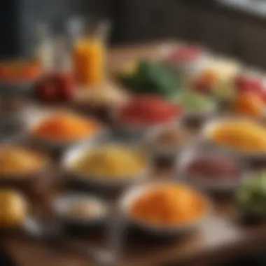 Nutrient-Rich Foods for Thicker Hair Colorful array of nutrient-rich foods on a kitchen table.