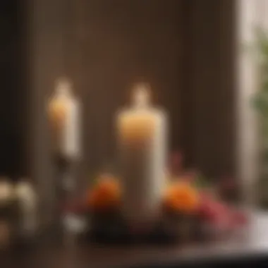 Elegant Candle Display with Floral Accents