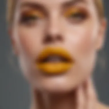 Stylish fashion illustration showcasing the beauty of yellow undertone lip colors