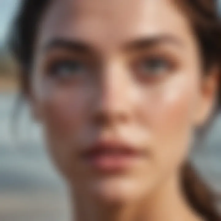 A serene beach scene highlighting the impact of saltwater on skin
