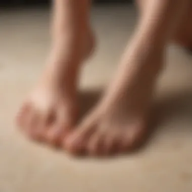 Close-up of soft, rejuvenated feet after scrubbing