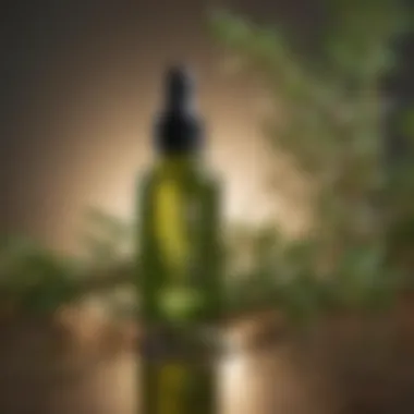 Tea tree oil bottle for acne treatment