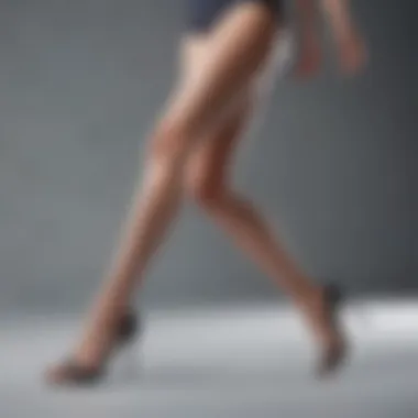 Dynamic pose illustrating leg lengthening