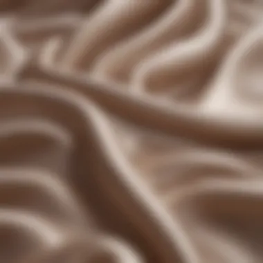 Close-up of the smooth texture of pure mulberry silk sheets