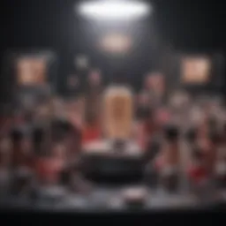 A stunning array of makeup products displayed artistically