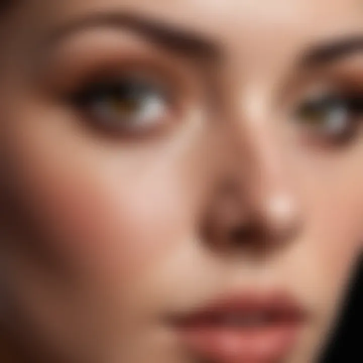 Close-up view of a perfectly contoured nose showcasing shadows and highlights