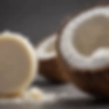 Close-up of a natural ingredient, such as coconut oil or shea butter