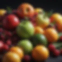 Vibrant selection of fruits rich in antioxidants