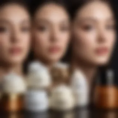Visual representation of different skin types and suitable night cream options