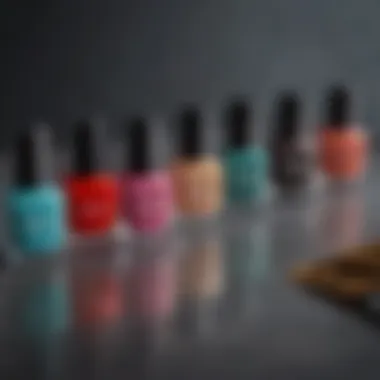 A color palette of various no chip nail polish shades.