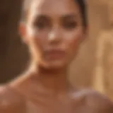 Luxurious bronzed skin glowing under sunlight