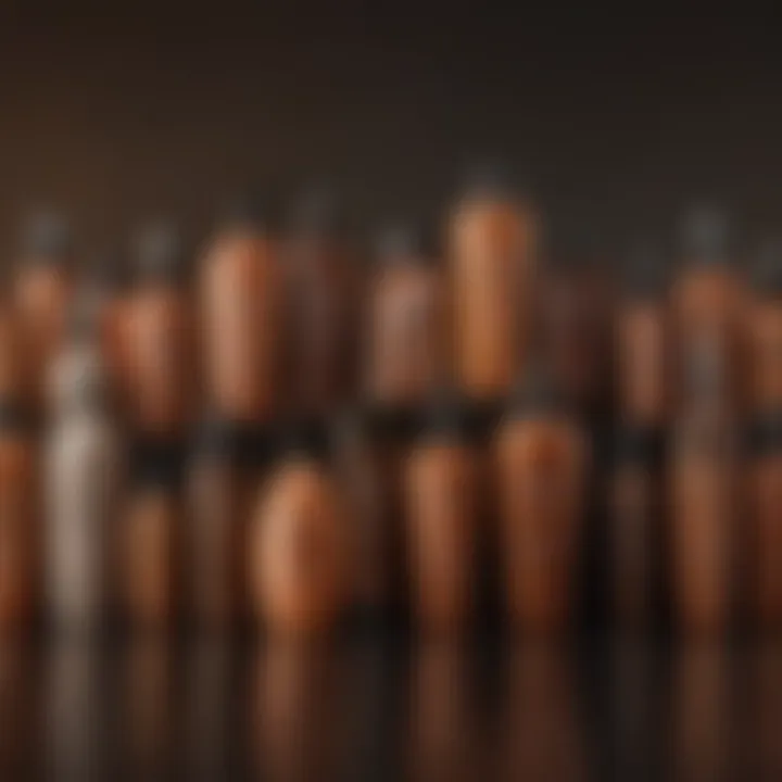 Variety of self-tanning products displayed elegantly