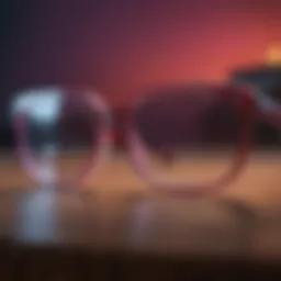 Stylish eyeglasses displayed on a vibrant background