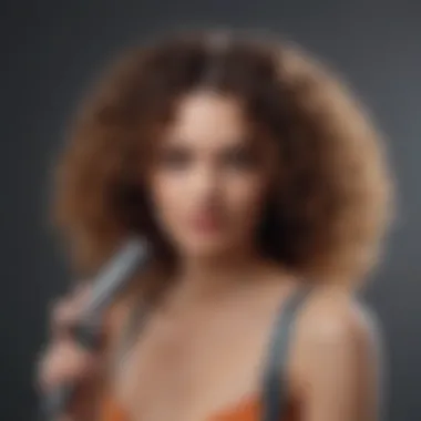 User enjoying effortless styling with Dyson's curly hair tool