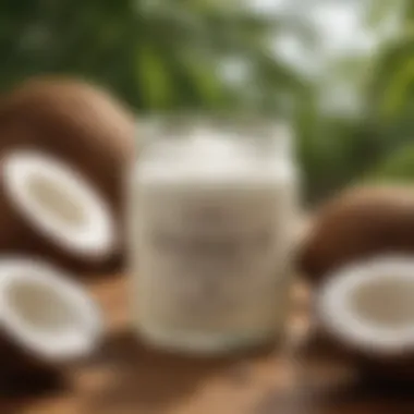 Coconut Oil: Nature's Moisturizer Coconut oil in a glass jar with fresh coconuts