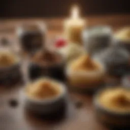 Variety of natural exfoliators displayed on a wooden surface