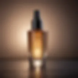 An elegant bottle of resurfacing serum with a subtle glow