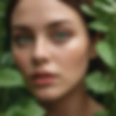 Close-up of fresh green plants rich in chlorophyll, emphasizing their natural source
