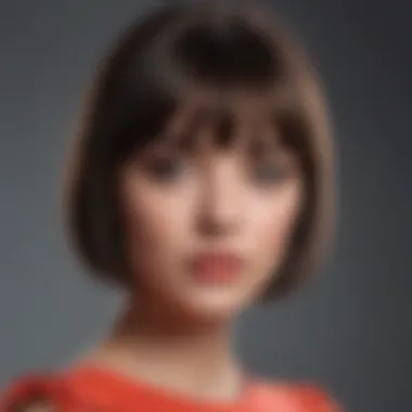 Celebrity Influence on Bang Trends An elegant portrait of a celebrity with iconic bangs