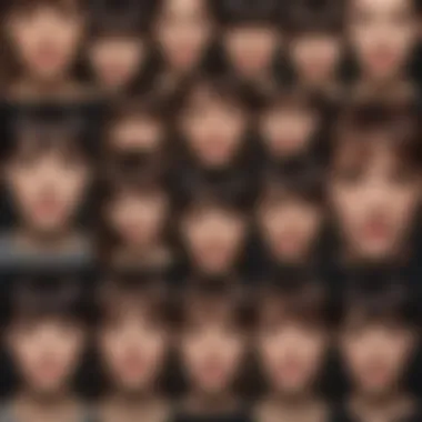 Bangs for Every Face Shape A graphic representation of face shapes with corresponding bang styles