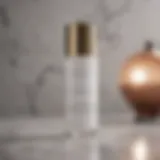 Elegant acne remover bottle on marble surface