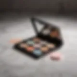 Elegant color corrector palette on marble surface