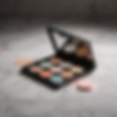Elegant color corrector palette on marble surface