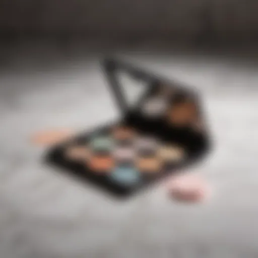 Elegant color corrector palette on marble surface