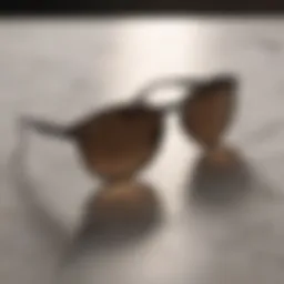 Elegant prescription sunglasses on marble surface