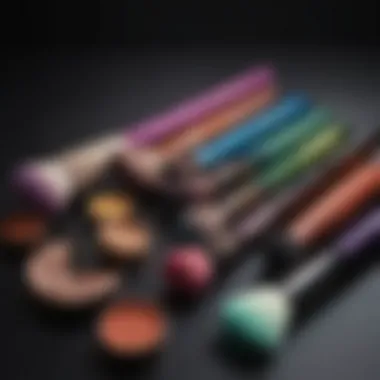 Luxurious makeup brushes with color corrector tubes