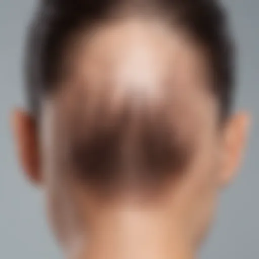 Close-up view of an itchy scalp with visible irritation