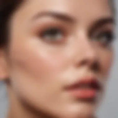 A close-up view of the skin demonstrating the lifting effect of cosmetic threading.