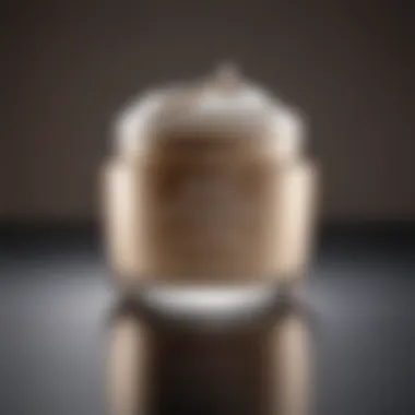 A detailed view of a luxurious anti-aging cream jar.