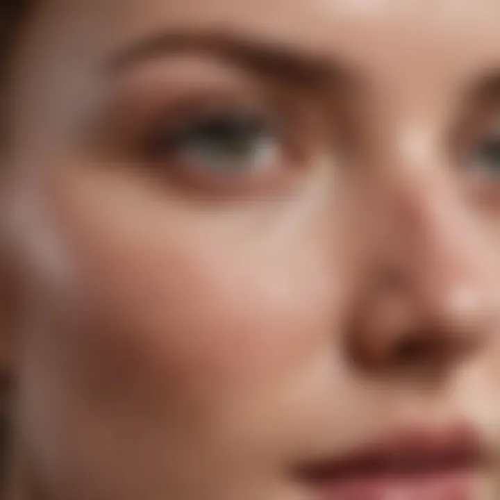 Close-up of dry facial skin highlighting texture