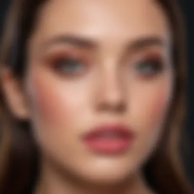 Application of lip color corrector on lips