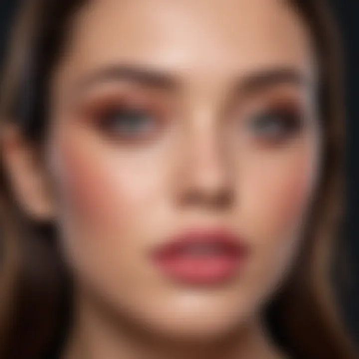 Application of lip color corrector on lips