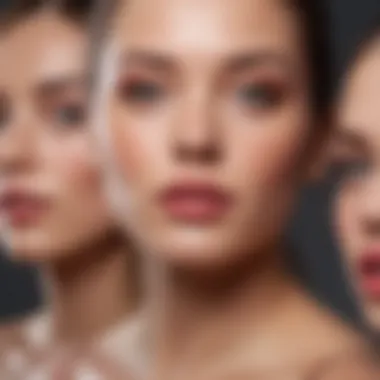 Close-up of various lip color correctors