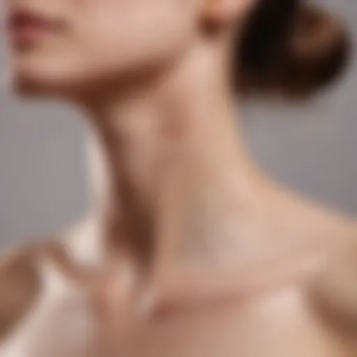 Close-up of a neck showing mild eczema irritation