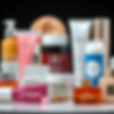 Diverse Skincare Textures A collection of various skincare products with distinct textures on display