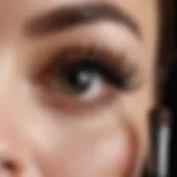 Close-up view of tubular mascara brush