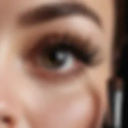 Close-up view of tubular mascara brush