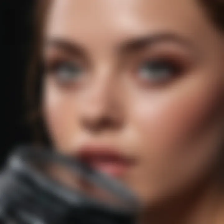 Illustration of the layering effect of tubular mascara