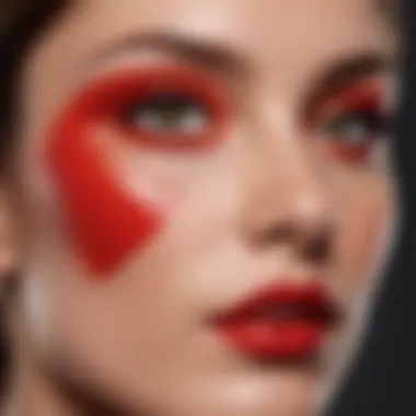 Vibrant Red Swatch of Valentino Twin Liner Swatch of Valentino Twin Liner in vibrant red hue